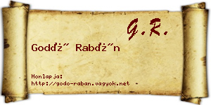 Godó Rabán névjegykártya
